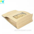 Drug Food Biodegradbal Kraft Paper Resealable Bag